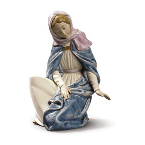 Statuina Madonna Natività NAO in porcellana decorata a mano 18 cm