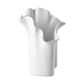 Vaso Asym Rosenthal in porcellana bianca design asimmetrico 30 cm