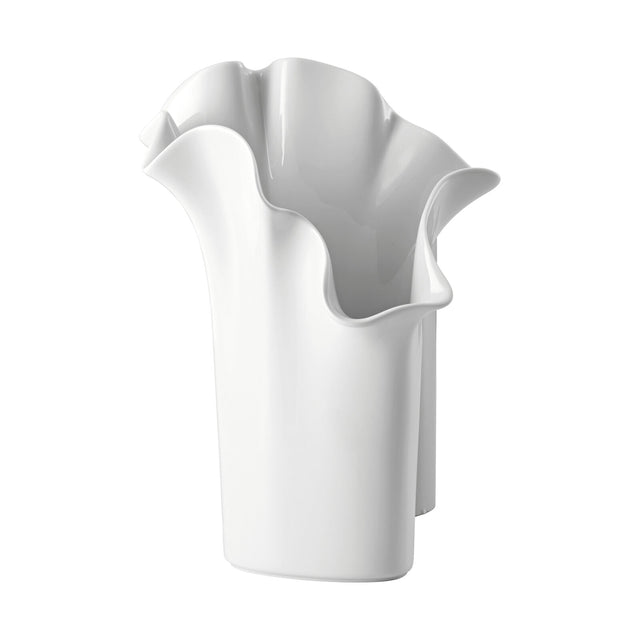 Vaso Asym Rosenthal in porcellana bianca design asimmetrico 30 cm