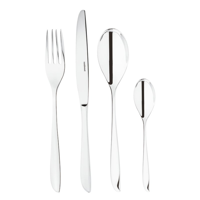 Set posate Leaf Sambonet in acciaio inox 24 pezzi design sinuoso