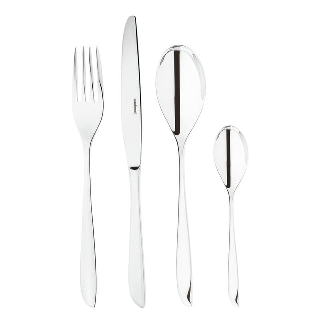 Set posate Leaf Sambonet in acciaio inox 24 pezzi design sinuoso