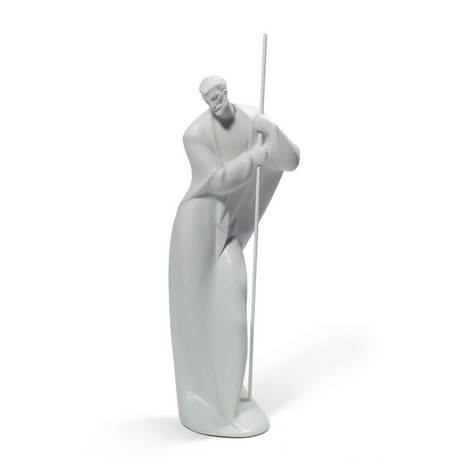 Statuina San Giuseppe Lladrò in porcellana bianca opaca 33 cm
