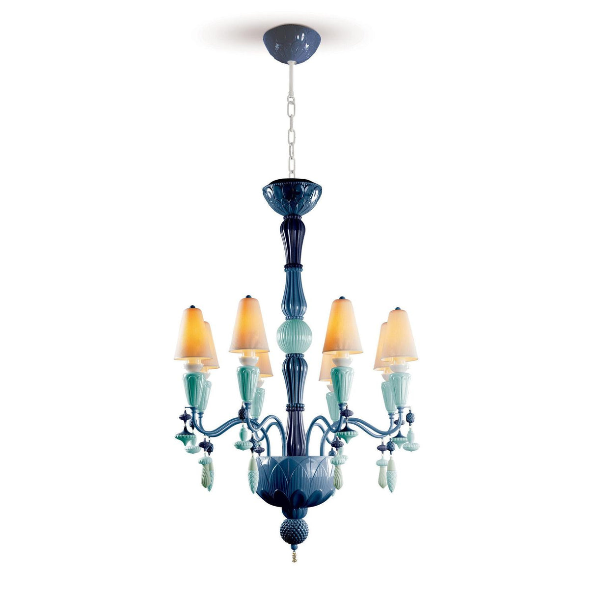 Lampada a sospensione Ivy e Seed Lladrò in porcellana 123x70 cm