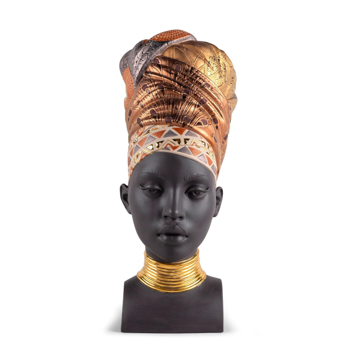 Busto donna Anima Africana Lladrò in porcellana opaca 45x19 cm