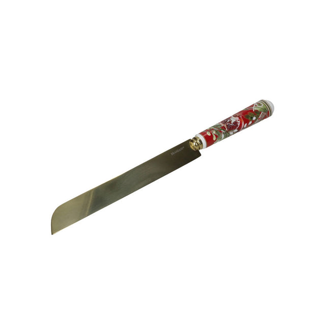 Coltello torta Brandani Carol acciaio inox e manico in ceramica decorata