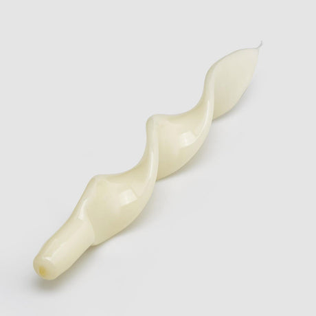 Candela Fiamma EDG in cera avorio design a spirale 27 cm