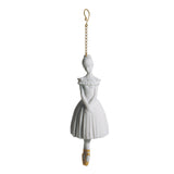 Ornamento Ballerina Lladrò in porcellana opaca con dettagli dorati 17x5 cm