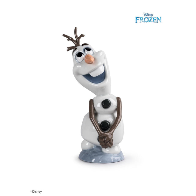 Statuetta Olaf Lladrò in porcellana lucida 17x8 cm colorata