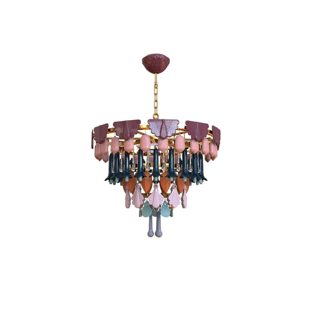 Lampada a sospensione Seasons Lladrò in porcellana colorata 65x70 cm