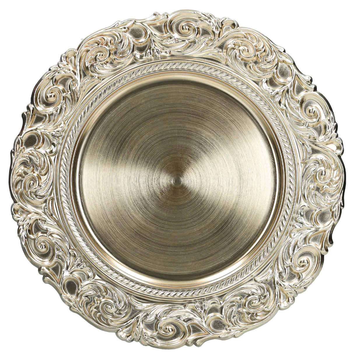 Sottopiatto Barocco Brandani in polipropilene color oro 35 cm 4 pezzi