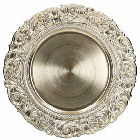 Sottopiatto Barocco Brandani in polipropilene color oro 35 cm 4 pezzi