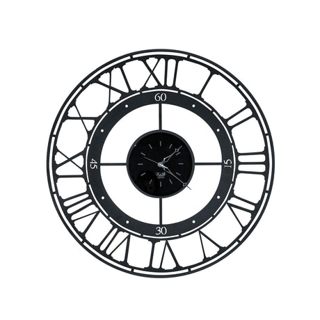 Orologio da parete Koros 70 Arti e Mestieri in metallo nero design moderno