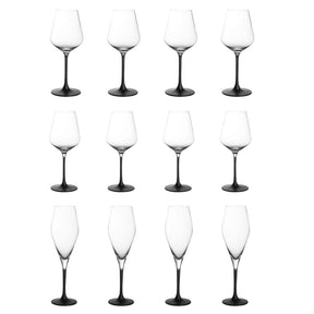 Set 12 calici vino Villeroy & Boch Manufacture Rock in cristallo nero