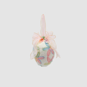 Uovo di Pasqua da appendere EDG in tessuto rosa 20x15 cm