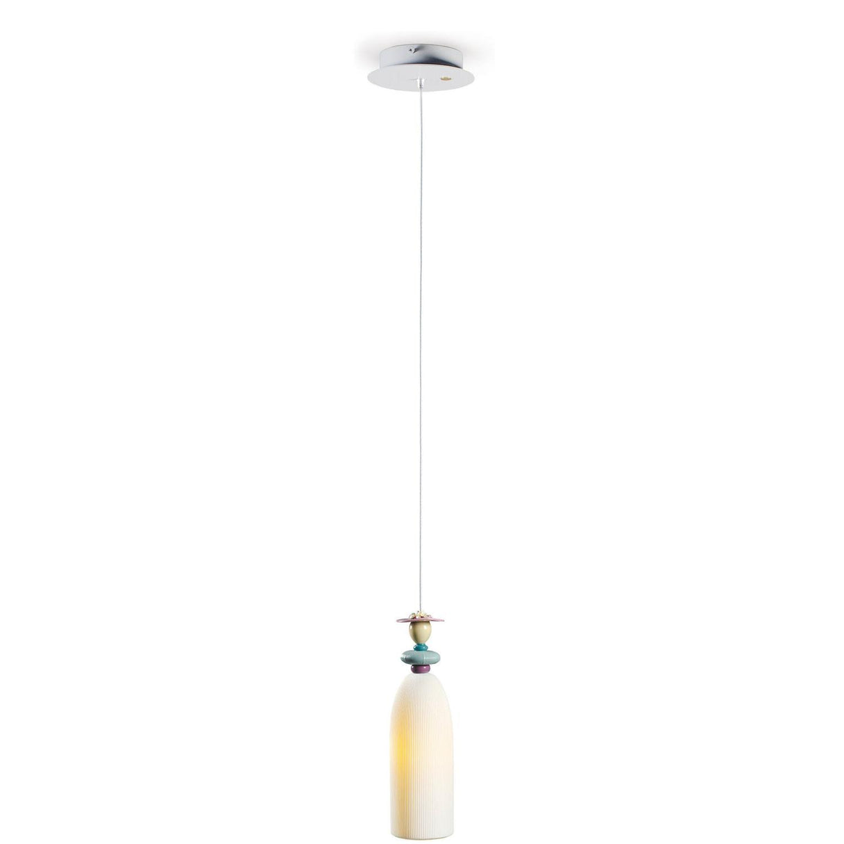 Lampada a sospensione Mademoiselle Célia Lladrò in porcellana 195 cm