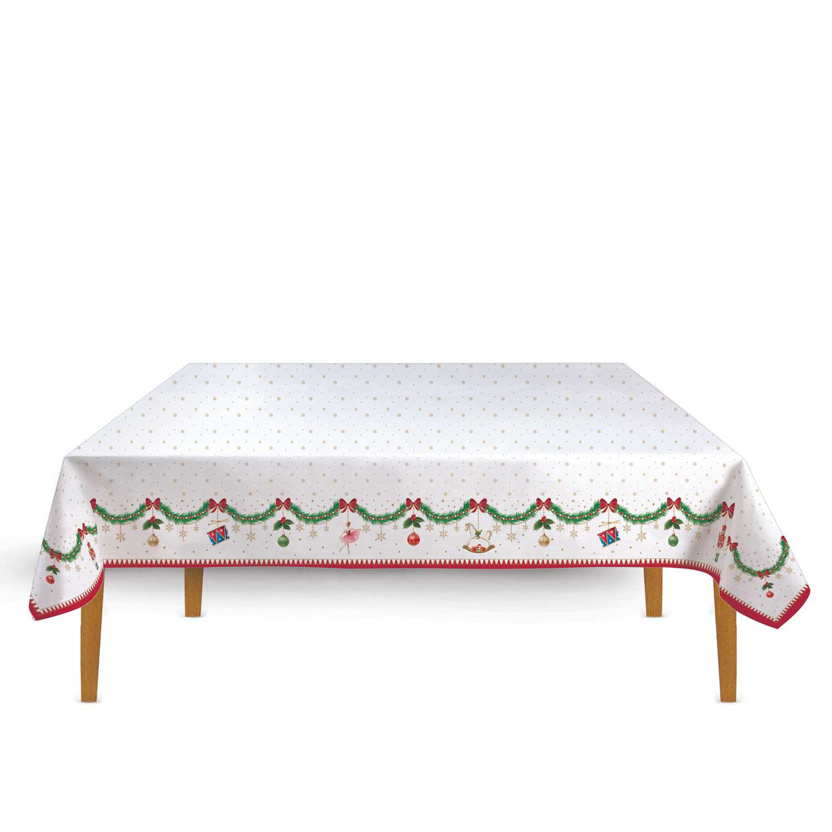 Tovaglia natalizia Easy Life in cotone decoro Schiaccianoci 250x145 cm