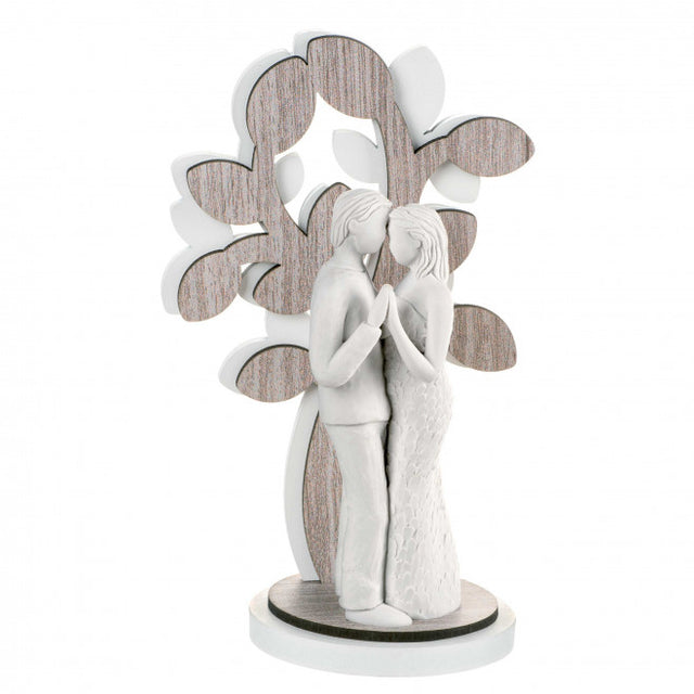 Scultura Innamorati Albero della Vita Bongelli in legno 24 cm