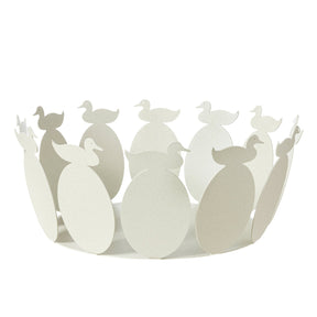 Centrotavola Duck Arti & Mestieri in ferro colore avorio 13,5x31 cm