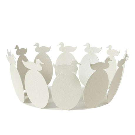 Centrotavola Duck Arti & Mestieri in ferro colore avorio 13,5x31 cm