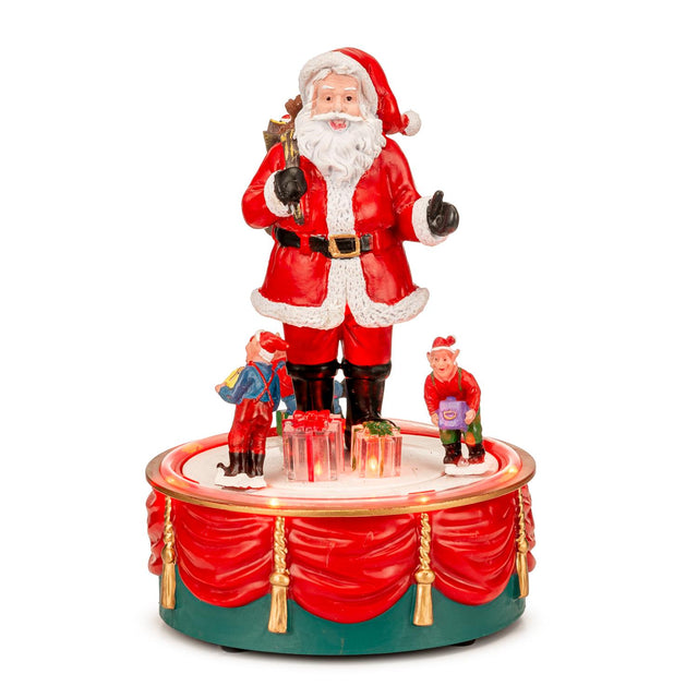 Carillon natalizio Babbo Natale Palais Royal con luci LED 13x19 cm