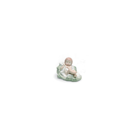 Statuina Gesù Bambino Lladrò in porcellana colori pastello 6x9 cm