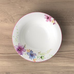 Set 6 piatti fondi Villeroy & Boch in porcellana decoro floreale 23 cm