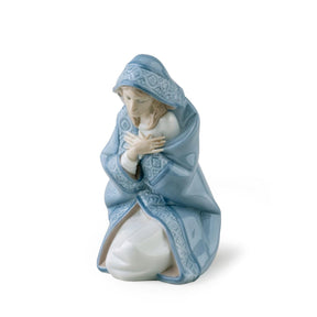 Statuina Vergine Maria Lladrò in porcellana colori pastello 18x13 cm