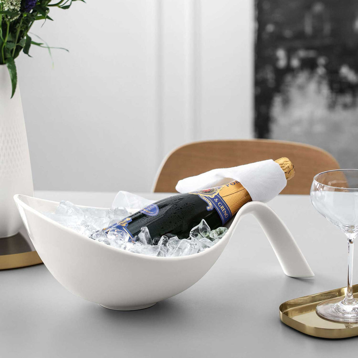VILLEROY & BOCH Flow Insalatiera con Manico Ciotola 1,4L Bianco Porcellana