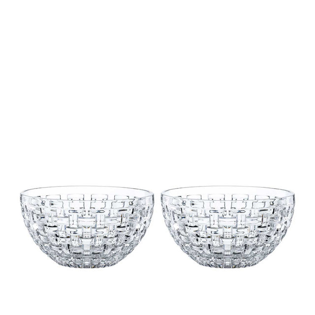 Set 2 ciotole Bossa Nova Nachtmann in cristallo con motivo intrecciato 15 cm