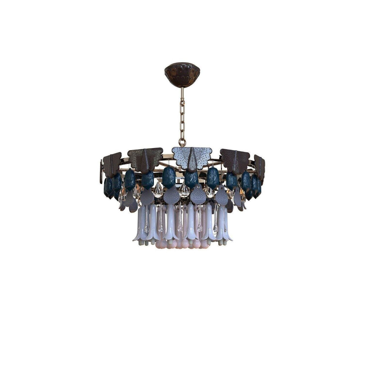 Lampada a sospensione Seasons Lladrò in porcellana colorata 48x70 cm