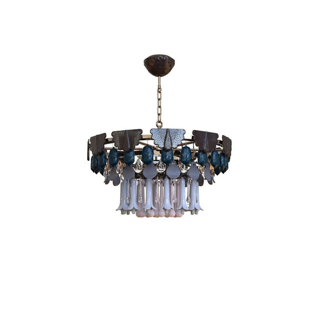 Lampada a sospensione Seasons Lladrò in porcellana colorata 48x70 cm