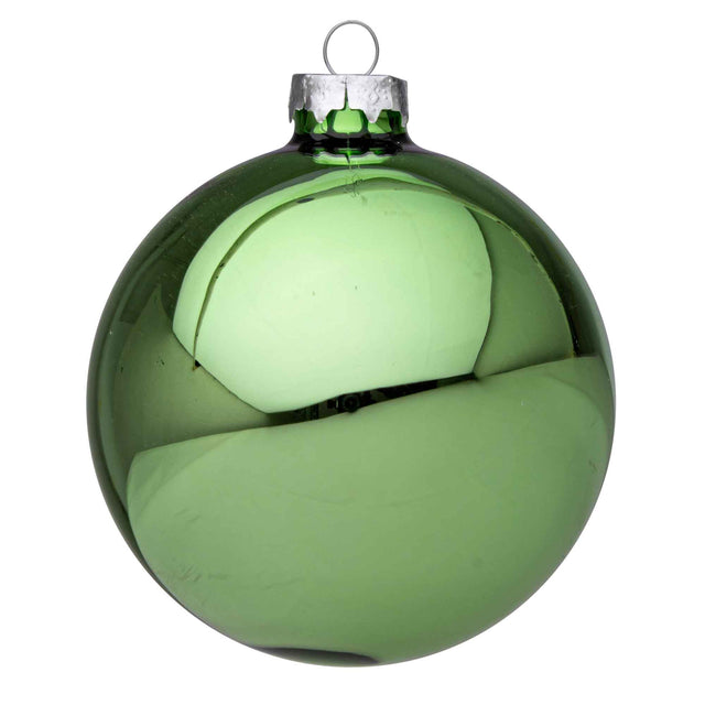 Pallina albero di Natale Bizzotto in vetro verde lucido 10 cm