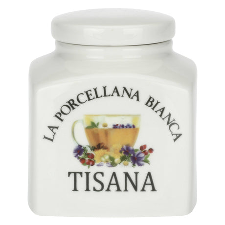 Barattolo tisana La Porcellana Bianca in porcellana decorata 0,5L 11cm
