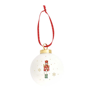 Pallina di Natale Schiaccianoci Easy Life in porcellana 7 cm
