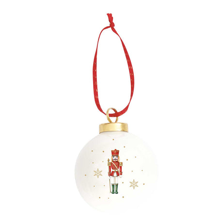 Pallina di Natale Schiaccianoci Easy Life in porcellana 7 cm
