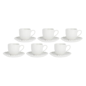 Set 6 tazze caffè Momenti La Porcellana Bianca in porcellana bianca 85ml