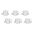 Set 6 tazze tè Bosco La Porcellana Bianca in porcellana con rilievi 180ml