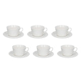 Set 6 tazze tè Bosco La Porcellana Bianca in porcellana con rilievi 180ml