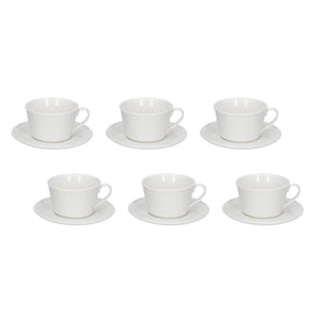 Set 6 tazze tè Bosco La Porcellana Bianca in porcellana con rilievi 180ml