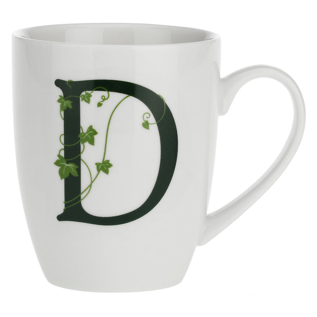 Tazza Mug Lettera D La Porcellana Bianca in porcellana bianca 380 ml