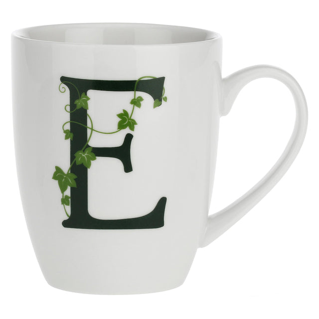 Tazza Mug Lettera E La Porcellana Bianca in porcellana bianca 380 ml