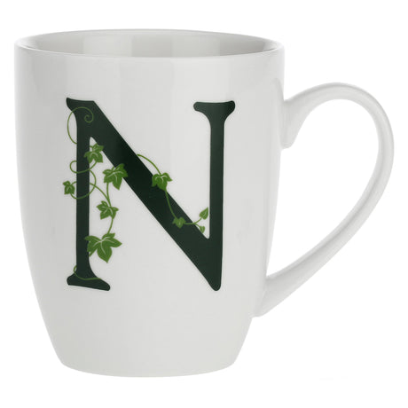 Tazza Mug Lettera N La Porcellana Bianca in porcellana bianca 380 ml