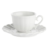 LA PORCELLANA BIANCA Ducale Set 6 Pezzi Tazza Caffè con Piattino 80ml Bianco Porcellana