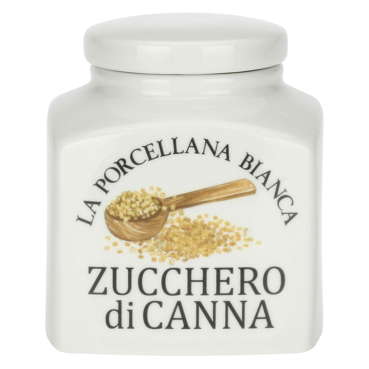 Barattolo Zucchero di Canna La Porcellana Bianca in porcellana 14,5 cm