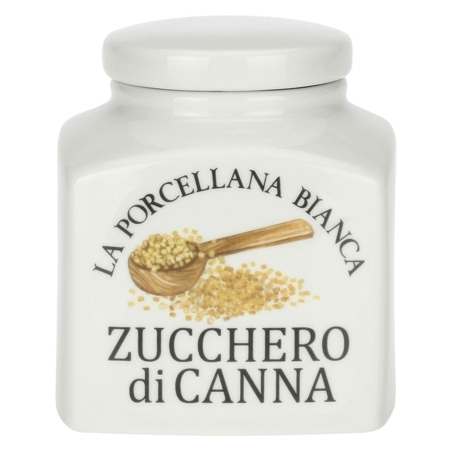 Barattolo Zucchero di Canna La Porcellana Bianca in porcellana 14,5 cm