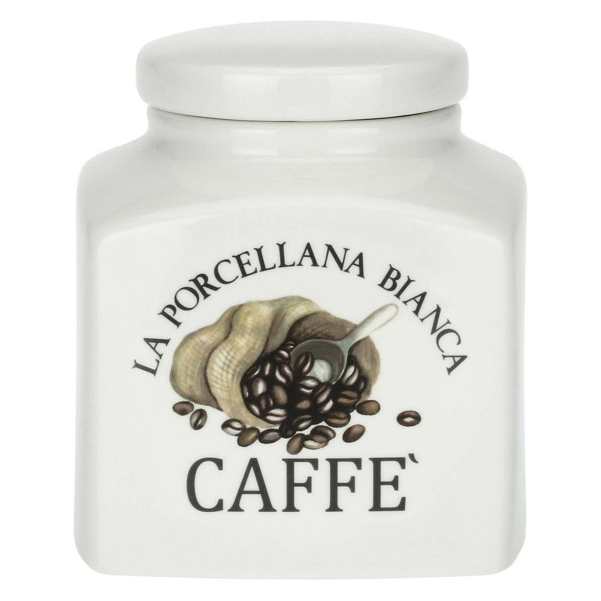 Barattolo caffè La Porcellana Bianca in porcellana con decoro 1,1 litri