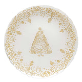 Piatto natalizio Easy Life in vetro bianco con decorazioni oro 33 cm