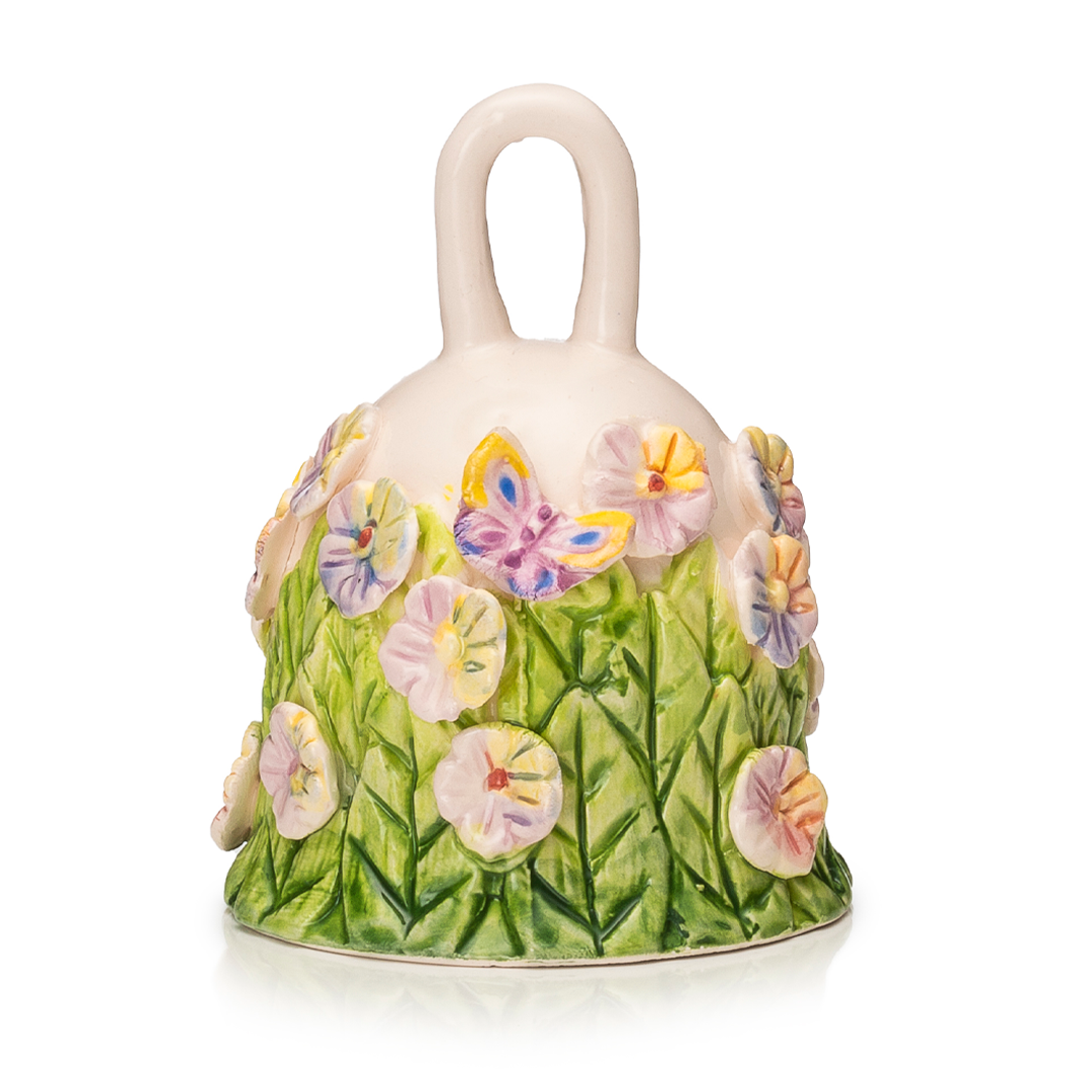 Campanella decorativa Palais Royal in porcellana con fiori 8 cm