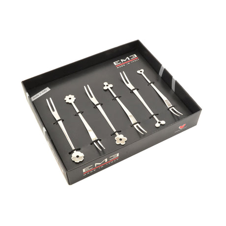 Set forchettine party Eme in acciaio inox lucido 127 mm 6 pezzi