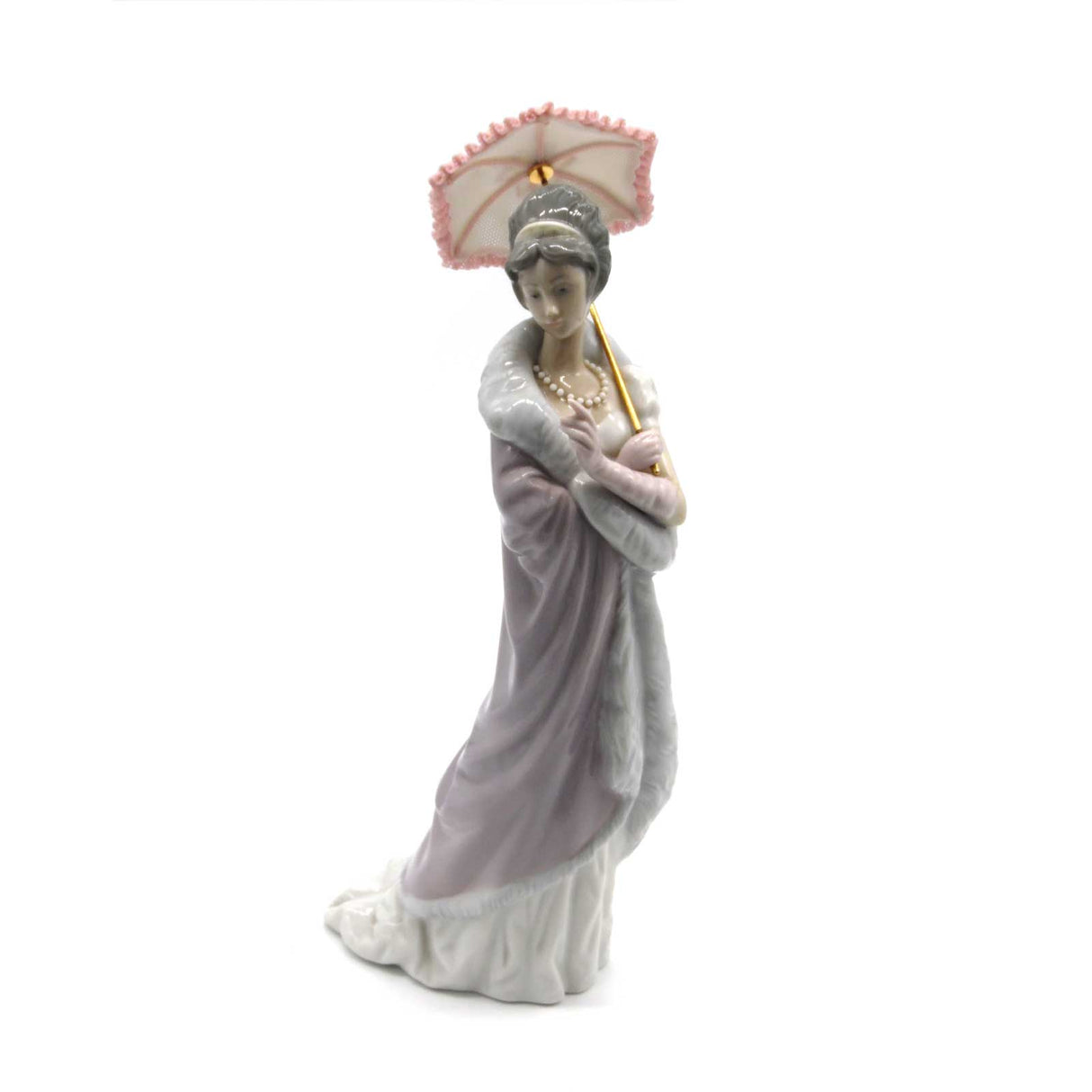 Statuina Damina Milanese Lladrò in porcellana brillante 26 cm